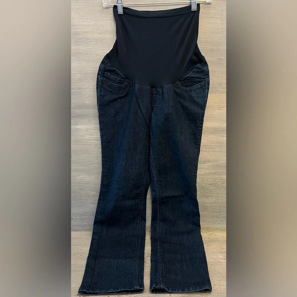 Motherhood Maternity Dark Wash Straight Leg Denim‎ Blue Jeans Small GC